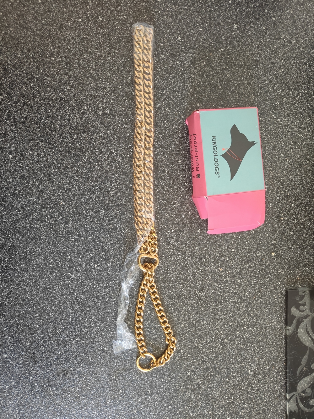 Gold Chain Slip Dog Collar - Gold XL